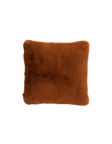 Coussin mignon en polyester marron/orangeJ-Line