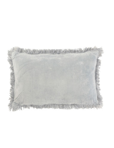 Frange de coussin en velours de coton bleuJ-Line