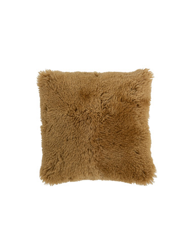 Coussin carré en peau de mouton ocreJ-Line