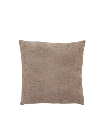 Coussin carré en coton marron FayolaJ-Line