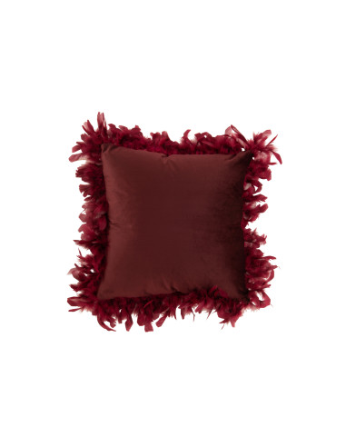 Coussin Plumes Polyester BordeauxJ-Line