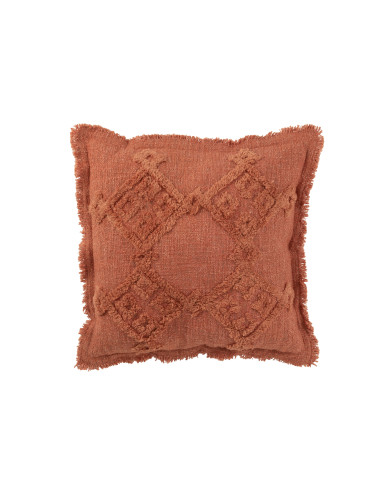 Frange de coussin en coton terracottaJ-Line