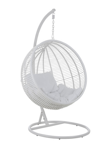 J-LineChaise suspendue ronde en acier blanc