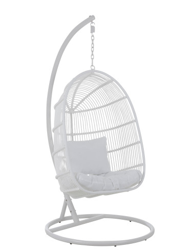 J-LineChaise suspendue ovale en acier blanc