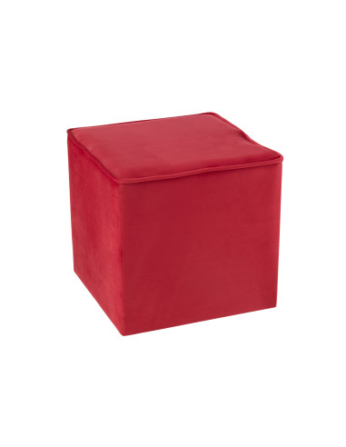 Pouf Cube Velours FramboiseJ-Line