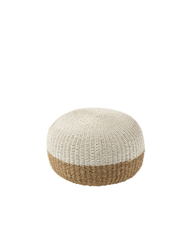 Pouf Orb en seagrass blanc/naturelJ-Line