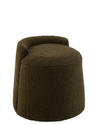 Pouf Teddy Round+Back Bouclé VertJ-Line