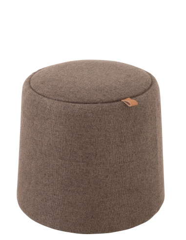 Pouf/Table d'appoint ronde en textile/bois marronJ-Line