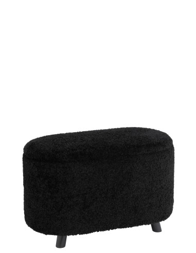 Tabouret de rangement en polyester noir TeddyJ-Line