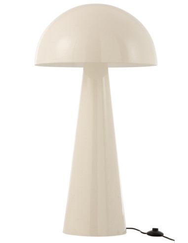 Lampe Champignon Métal Brillant Blanc Très GrandJ-Line