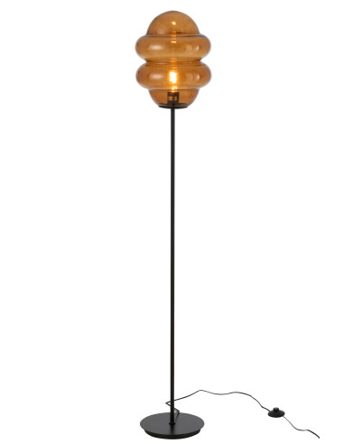 Lampe de sol cuillère en verre miel marronJ-Line