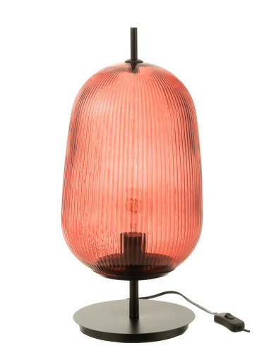 Lampe de table Oasis en verre rouge, grandeJ-Line