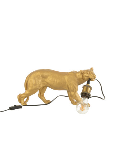 Lampe de table Puma en résine dorée petiteJ-Line