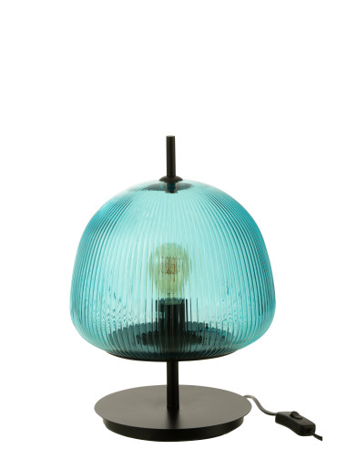 Lampe de table Oasis en verre bleu petitJ-Line