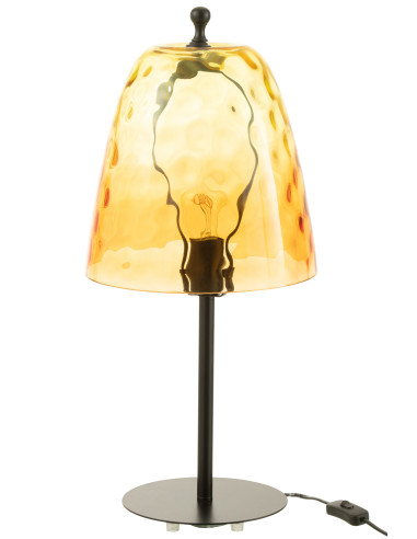 Lampe de table en verre jaune OcéaneJ-Line