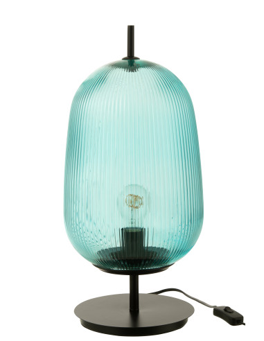 Lampe de table Oasis en verre bleu grandJ-Line