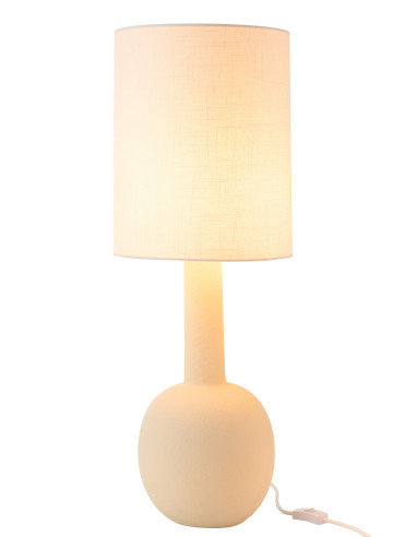 Lampe de table avec abat-jour en grès beige/blancJ-Line