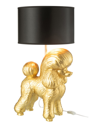 Lampe Caniche en résine doréeJ-Line