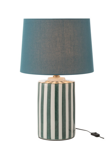 Liste de lampe + abat-jour Listra Rayures Porcelaine Vert/BlancJ-Line