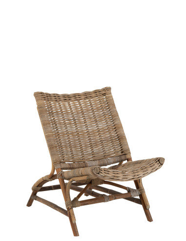 Chaise de plage en bois de teck naturelJ-Line