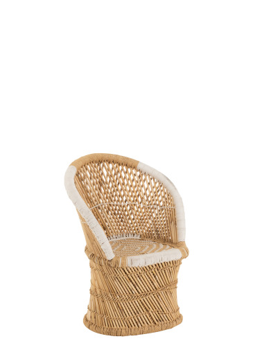 Dossier de chaise en bambou naturel/blanc enfantJ-Line