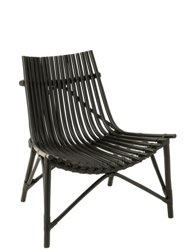 Chaise en rotin noirJ-Line