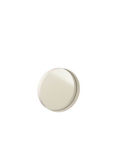 Miroir rond avec bordure en métal blanc petitJ-Line