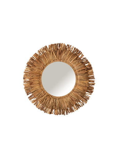 Miroir Maurice Rond en Jacinthe d'eau Marron GrandJ-Line