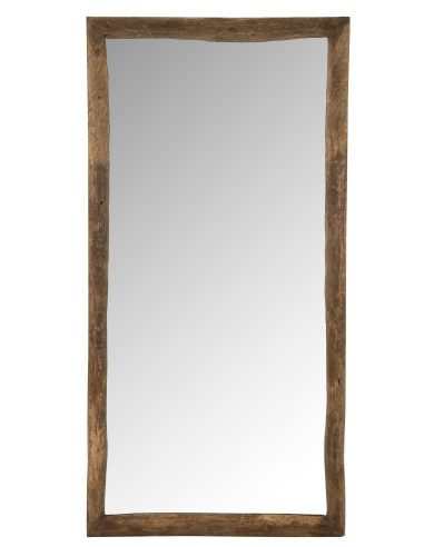 Miroir mural rectangulaire en bois marron grandJ-Line