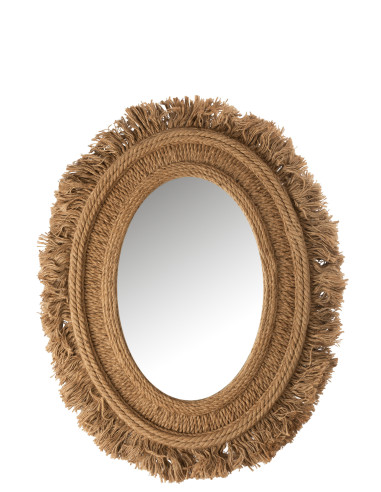 Miroir ovale en jute naturelJ-Line