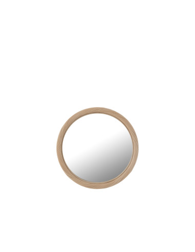 Miroir mural rond en rotin/verre naturel petitJ-Line