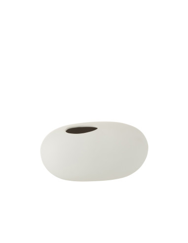 Vase ovale en céramique blanc mat grandJ-Line