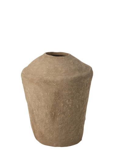 Vase Grand Tchad en papier mâché marronJ-Line