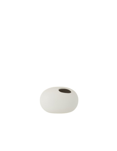 Vase ovale en céramique blanc mat petitJ-Line