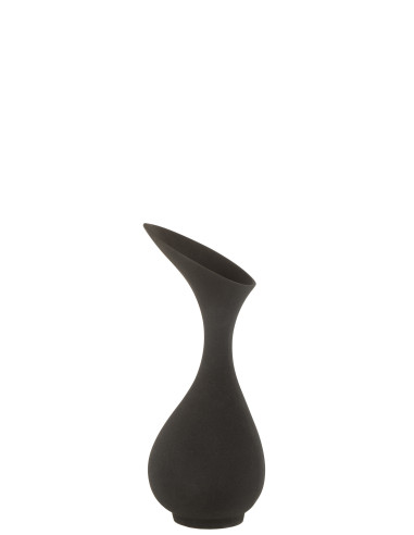 Vase Olivia en aluminium noir rugueux petitJ-Line