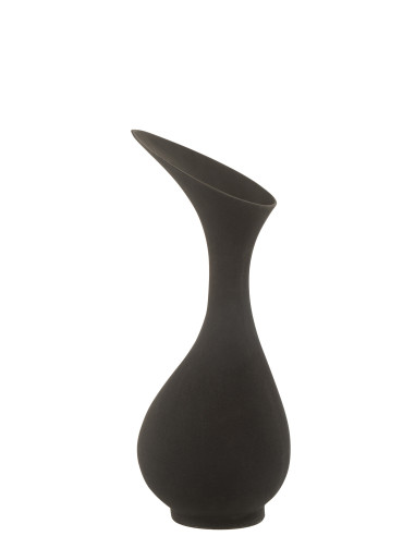 Vase Olivia en aluminium noir brut de taille moyenneJ-Line