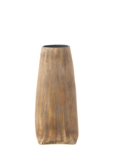 Vase Maria Long en céramique marron petitJ-Line