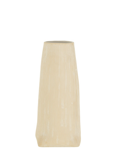 Vase Maria Long en céramique blanc petitJ-Line