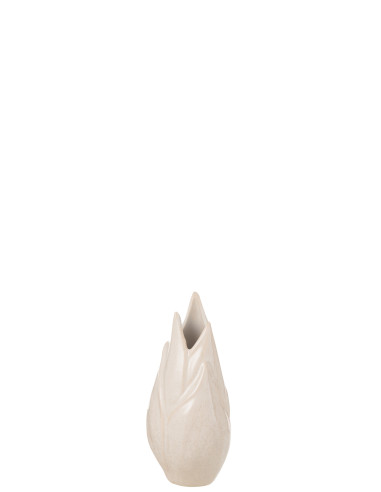 Vase Ibiza en céramique brillante beige petitJ-Line