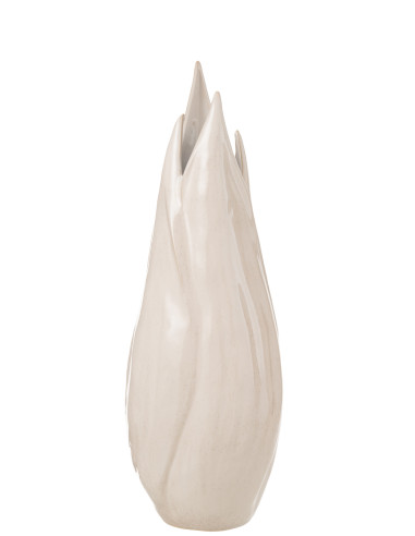 Vase Ibiza en céramique brillante beige grandJ-Line