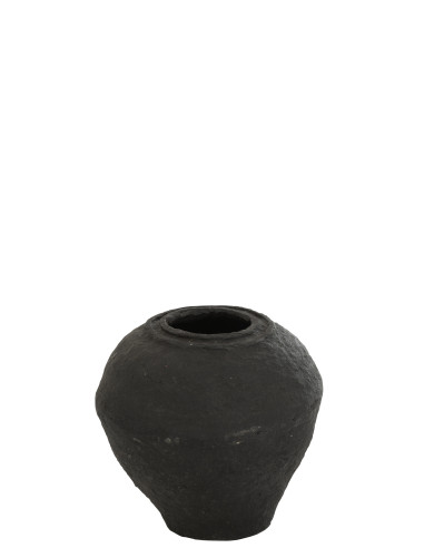 Vase en papier mâché noir petitJ-Line