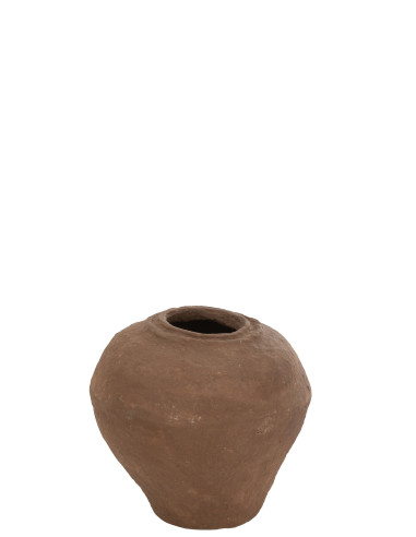 Vase en papier mâché marron petitJ-Line