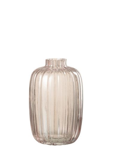 Vase Lignes Verre Rose PetitJ-Line