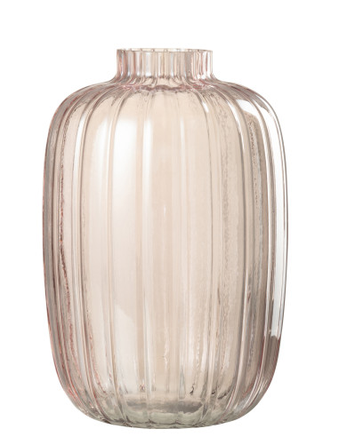 Vase Lignes Verre Rose GrandJ-Line