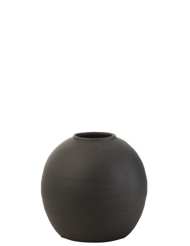 Vase rond en ciment noirJ-Line