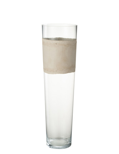 Vase en verre de Delph transparent/beige grandJ-Line