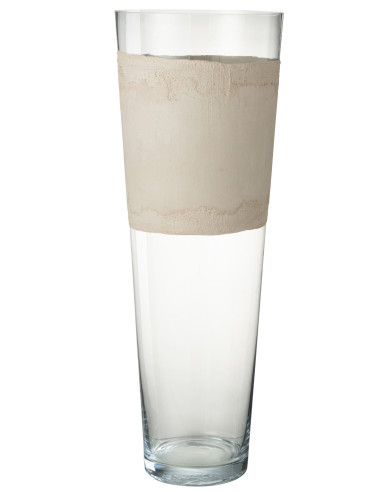 Vase en verre de Delph transparent/beige extra largeJ-Line