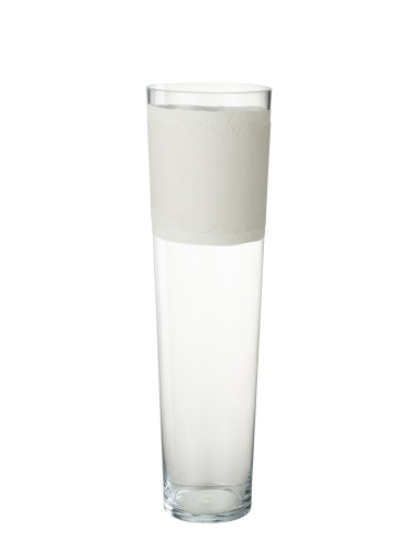 Vase en verre de Delph transparent/blanc grandJ-Line