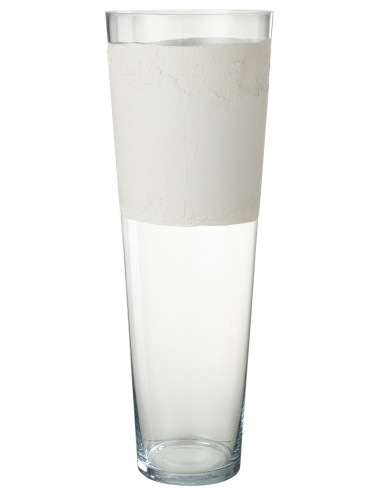 Vase en verre de Delph transparent/blanc très grandJ-Line