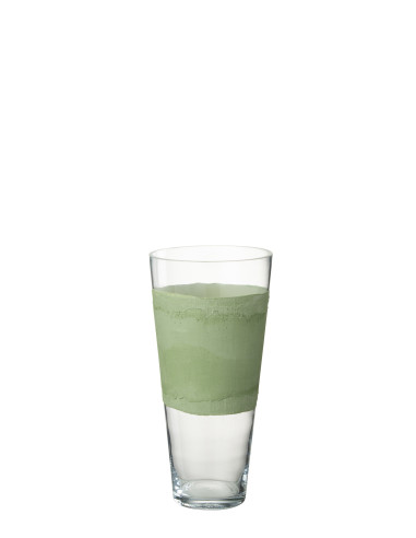 Vase en verre de Delph transparent/vert petitJ-Line